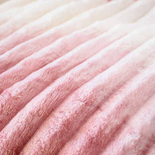 My Home Luxury Fleece Blanket Double 220x240cm Ecru - Pink