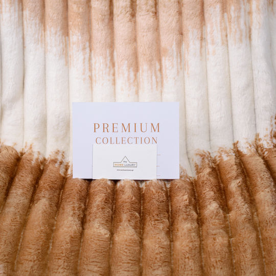 My Home Luxury Blanket Fleece Queen 220x240cm Ecru - Brown