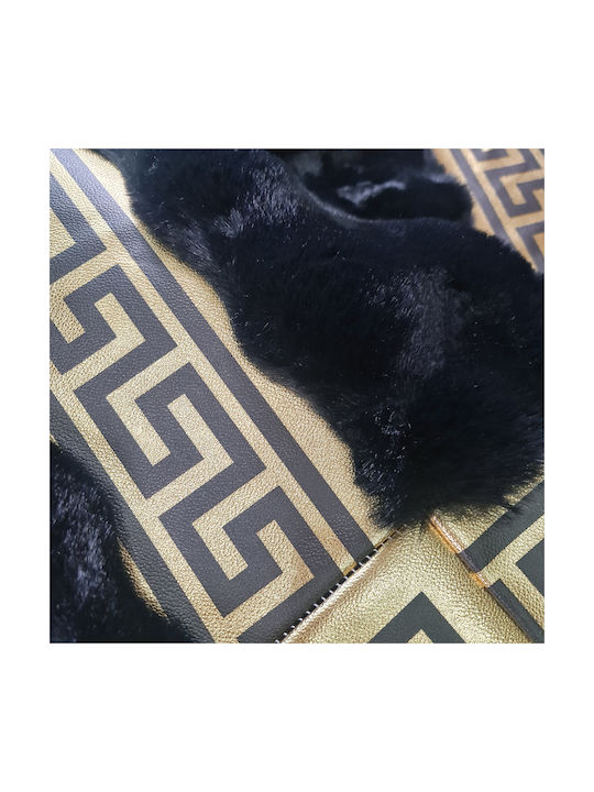 Saray Home Rabbit Luxurius Modern Bedroom Rugs Set Black-Gold DSN07 BLCGLD 3pcs