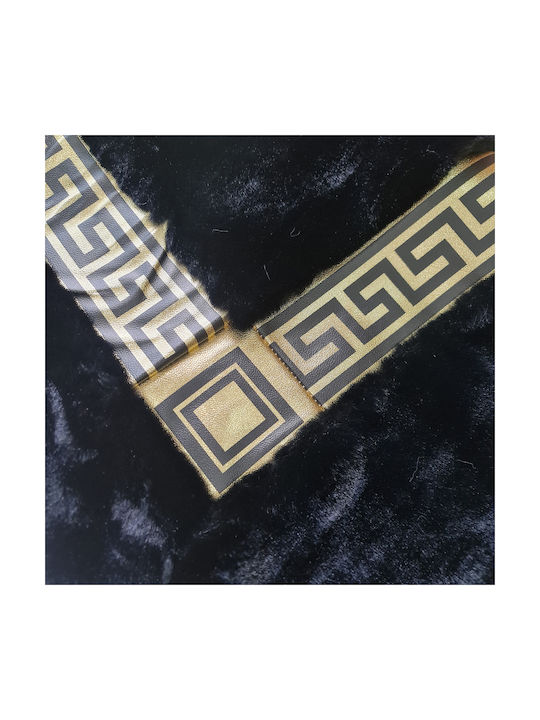 Saray Home Rabbit Luxurius Modern Bedroom Rugs Set Black-Gold DSN03 BLCGLD 3pcs
