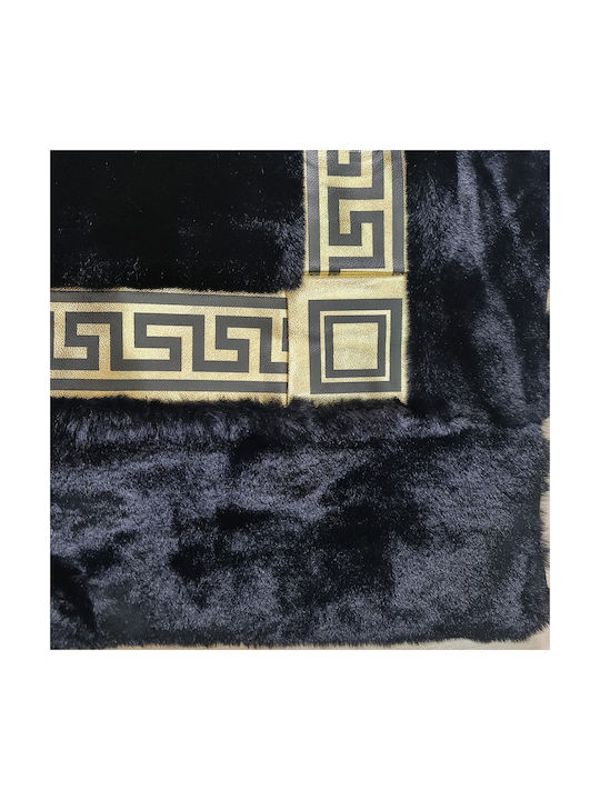 Saray Home Rabbit Luxurius Modern Bedroom Rugs Set Black-Gold DSN03 BLCGLD 3pcs