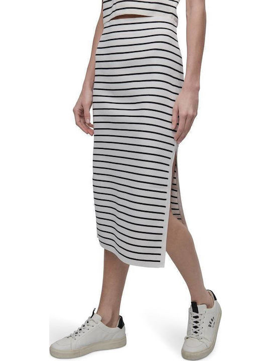 Pencil Midi Skirt Ivory / Black