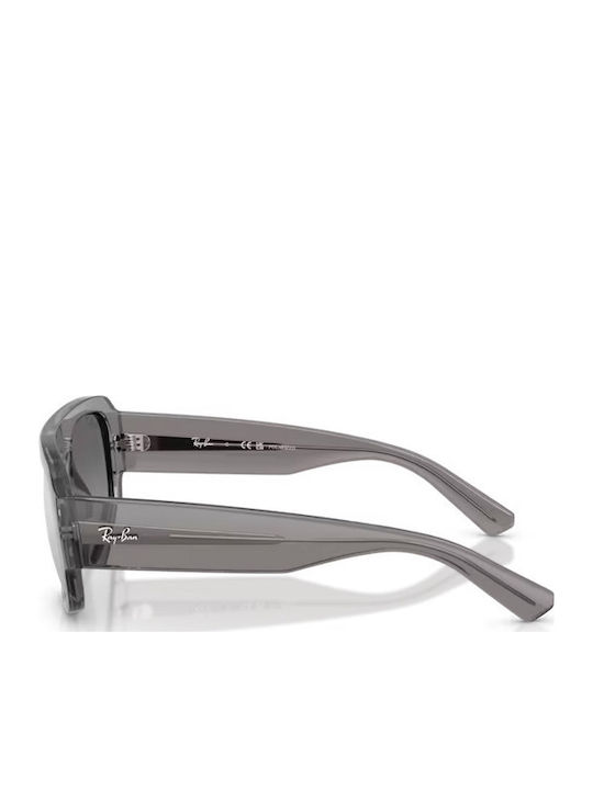 Ray Ban Unisex Sunglasses with Gray Plastic Frame and Silver Polarized Mirror Lens