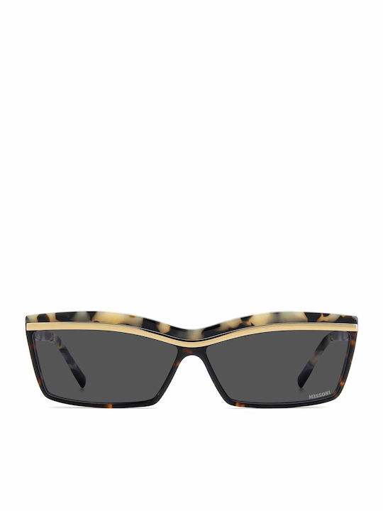 Missoni Women's Sunglasses with Brown Tartaruga Plastic Frame and Gray Lens MMI 0263/S C9K/IR