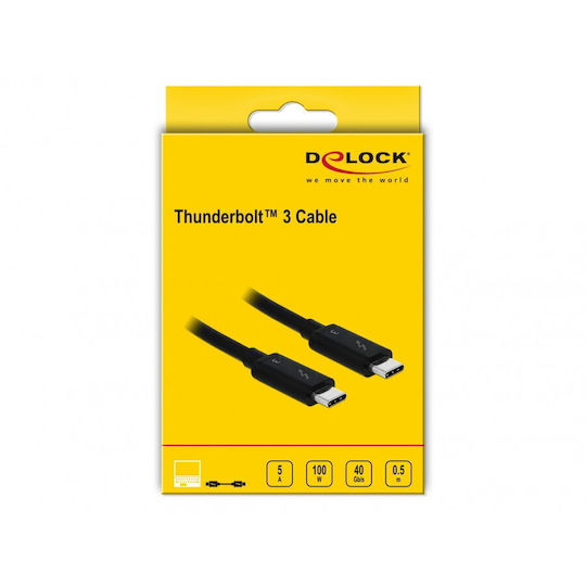 DeLock Thunderbolt 3 Cable 100W Μαύρο 0.5m (84844)