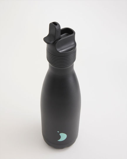 Chilly's Recyclable Thermos Bottle Plastic Stainless Steel BPA Free 350ml Kids Jet Black