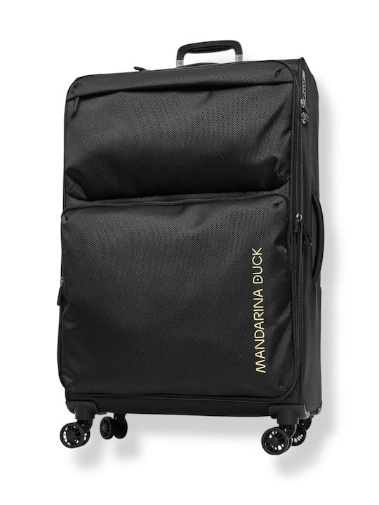 Mandarina Duck Logoduck Μεσαία Βαλίτσα Ταξιδίου Υφασμάτινη Black με 4 Ρόδες Ύψους 67εκ.
