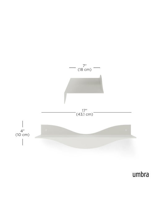 Beige Wall Shelves (2 Pieces) 43x18x10cm