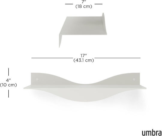 Wall Shelves Cream 2 Pieces 43x18x10cm