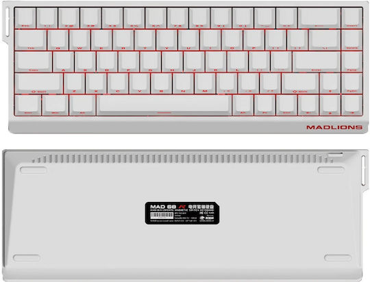 Madlions MAD 68 R Hall Effect Gaming Keyboard 60% With Magnetic Switches And RGB Lighting English US White