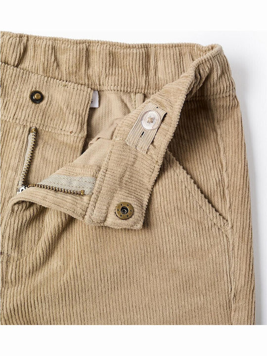Kids' Chino Corduroy Pants Beige