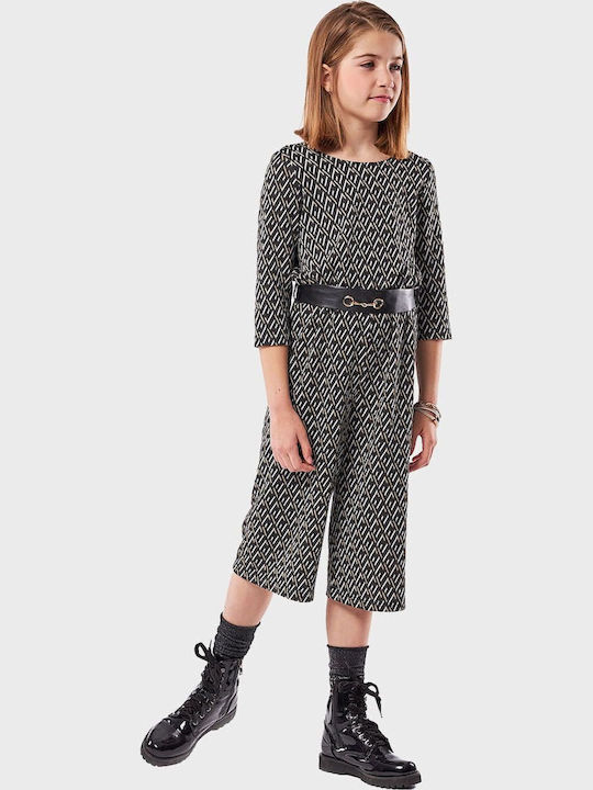 Kids' Leather Jumpsuit Black