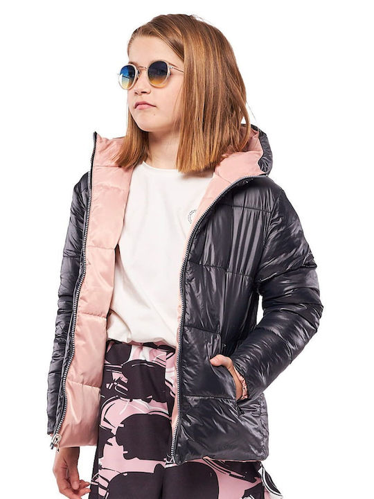 Kids' Casual Jacket Long with Hood Black