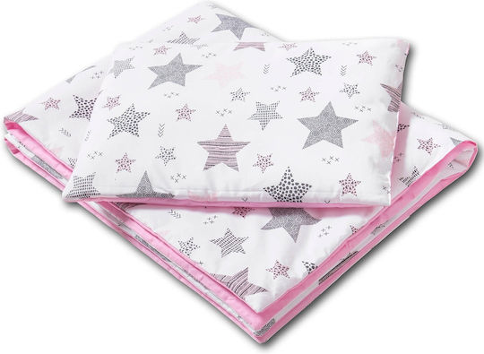 Kidizi Set Copertă de Pătuț cu Față de Pernă Pink 75x100cm.
