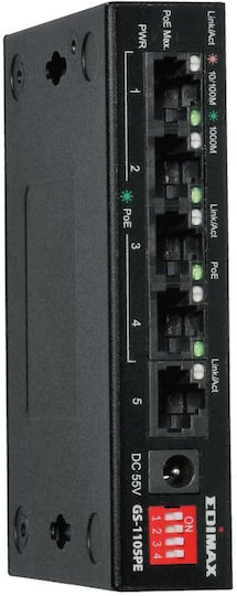 Edimax GS-1105PE Managed L2 PoE Switch με 5 Θύρες Gigabit (1Gbps) Ethernet