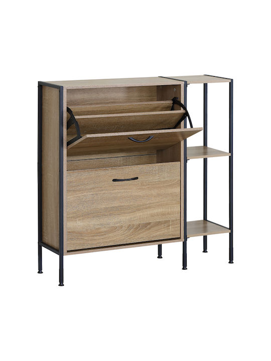 Metallic Shoe Organizer Black 88x24x87cm