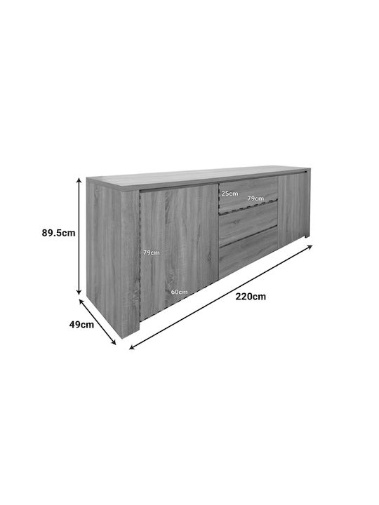 Bufet Kalya Anthracite Shade 220x49x89.5cm