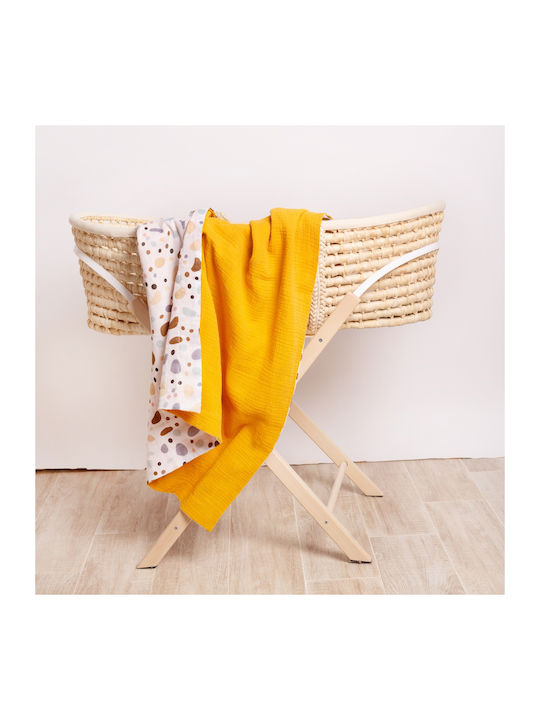 Kidizi Pătură Pepinieră Swaddling pături 100% bumbac Portocaliu 110x75cm