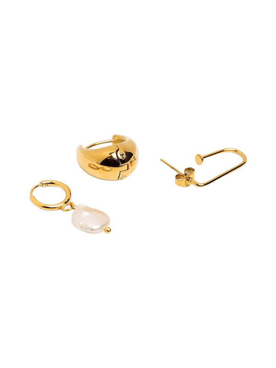Tiffosi Set Earrings made of Steel Gold Plated