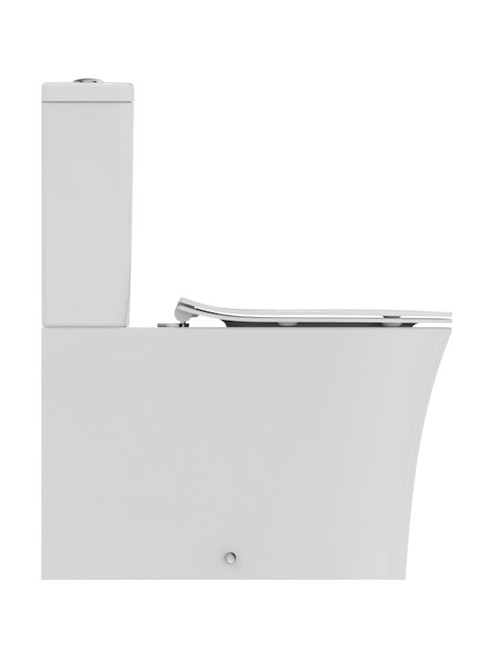 Ideal Standard Stehende Toilette mit Spülung mit Deckel Sanftes Schließen Weiße