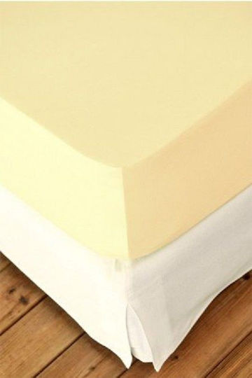 Hatzitex Cearșaf Super dublu cu Elastic 160x200+30cm. Butter