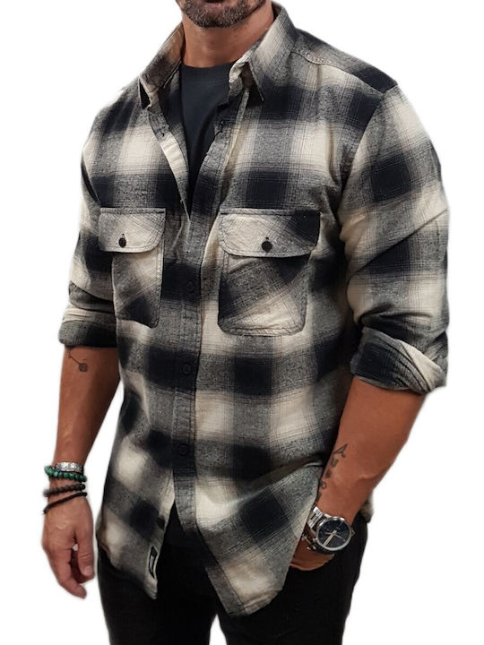 Rebase Shirt Black Greige, Beige