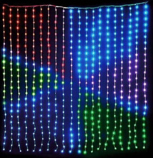 Smart Λαμπάκια LED 3μ. x 300εκ. RGB τύπου Κουρτίνα