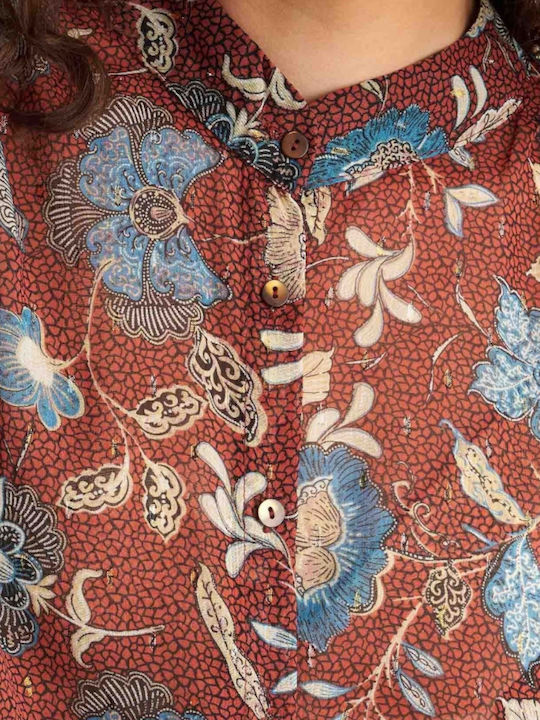 Μακρυμάνικο Γυναικείο Πουκάμισο Multicolor Floral