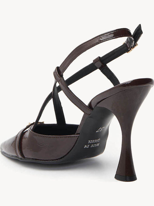 Brown Heels Greek Made Cross Tie