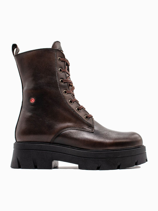 Leder Stiefeletten Damen Braun