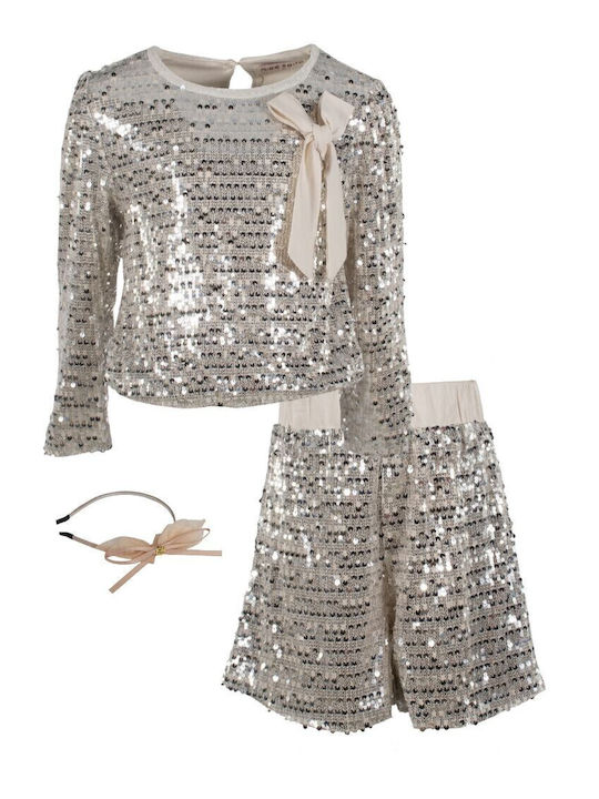 Kids' Set with Shorts Summer 2pcs Silver