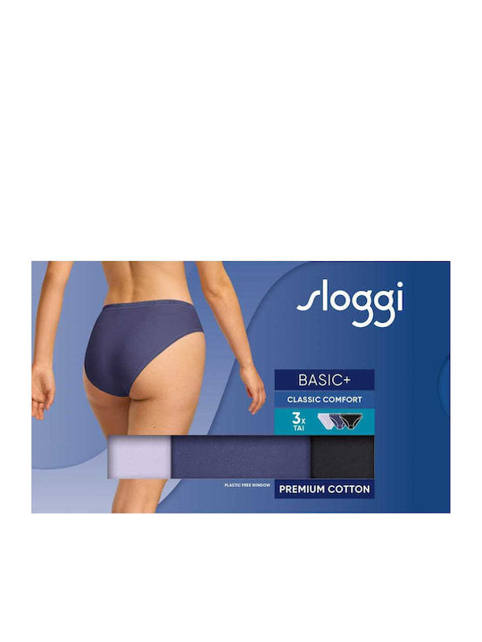 Basic+ Tai Βαμβακερά Femei Slip 3Pack Lilac/purple/black