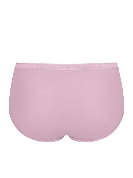 Basic Midi High Waist Women's Slip 3Pack Ecru/pink/purple