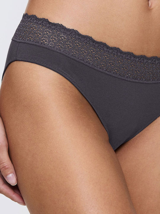 Damen Slip mit Spitze Dark Blue