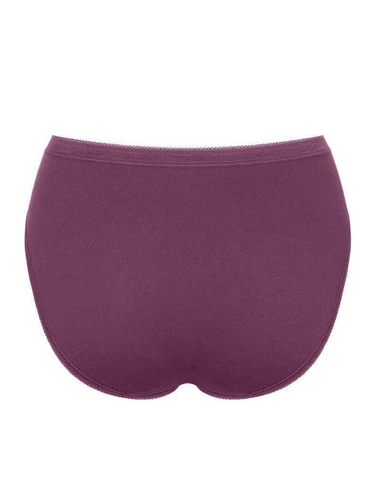 Basic Tai Βαμβακερά Femei Slip 3Pack Ecru/pink/purple