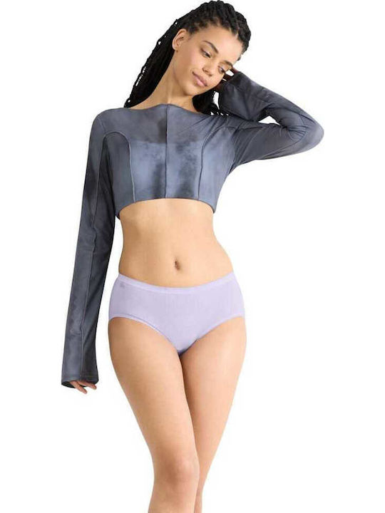 Basic Midi Hohe Taille Damen Slip 3Pack Lilac, Purple, Black