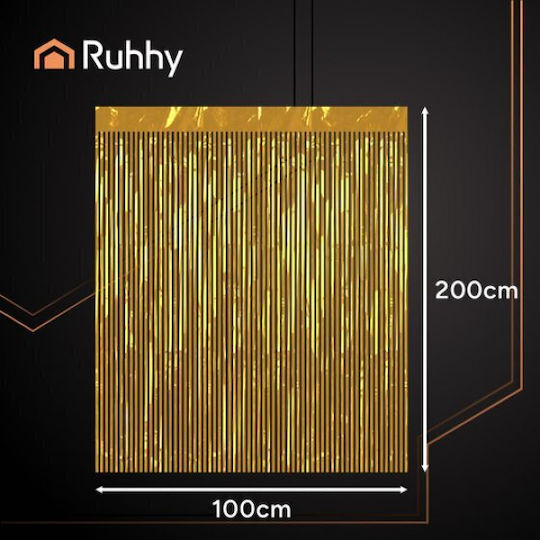 Ruhhy Decorative Curtain 2x1m Gold 26173 18453-0