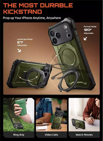 Supcase Ub Grip Mag Back Cover Silicone / Plastic Green (iPhone 17 Pro)