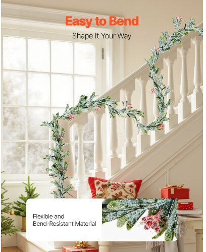 Vevor Lighted Christmas Garland Red 275x10cm 1pc