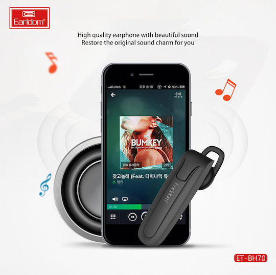 Earldom ET-BH70 Earbud Bluetooth хендсфри Слушалка Черен