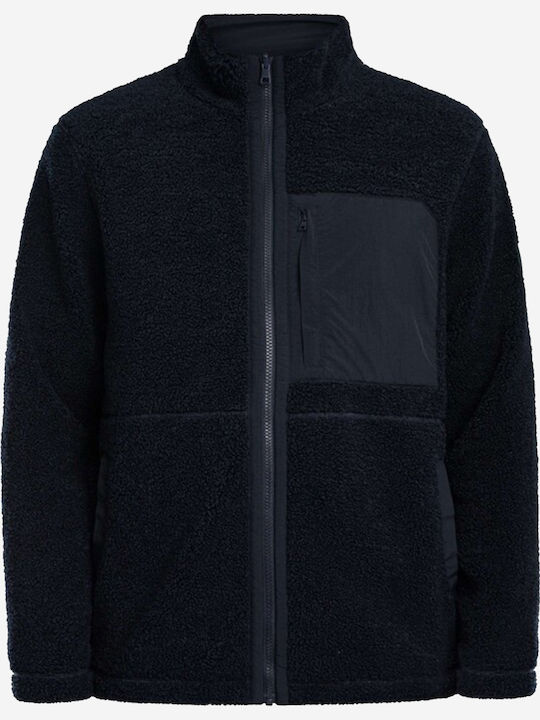 Men's Fleece Cardigan Evening Blue