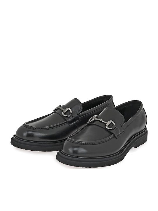 Δερμάτινα Ανδρικά Loafers σε Μαύρο Χρώμα