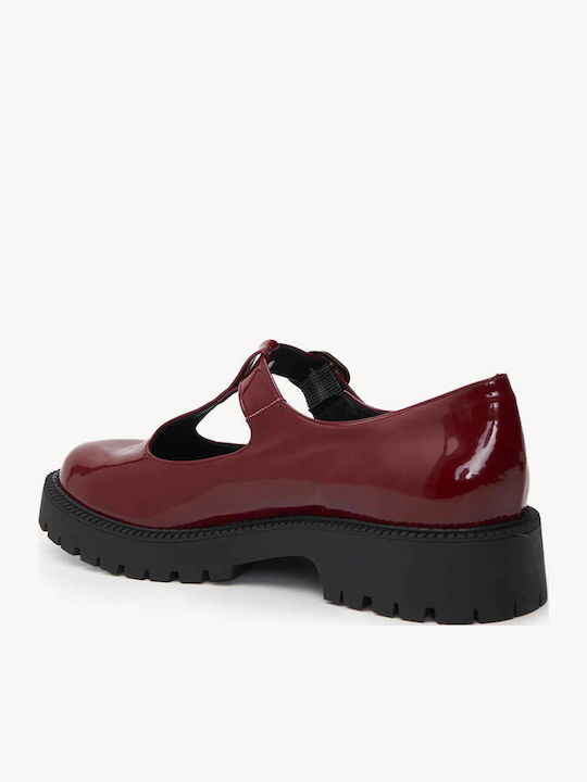 Морави Дамски Балетни Обувки Loafers Mary Jane Блестяща Текстура