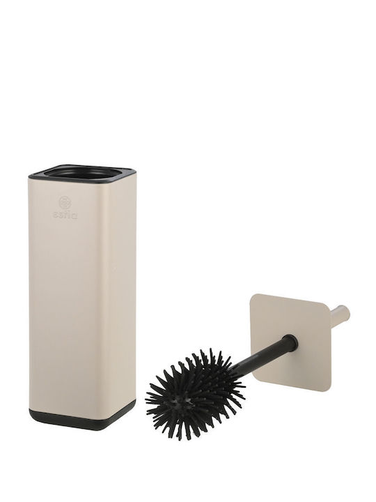 Estia Metallic Toilet Brush and Basket Set Soft Close 6lt Brown