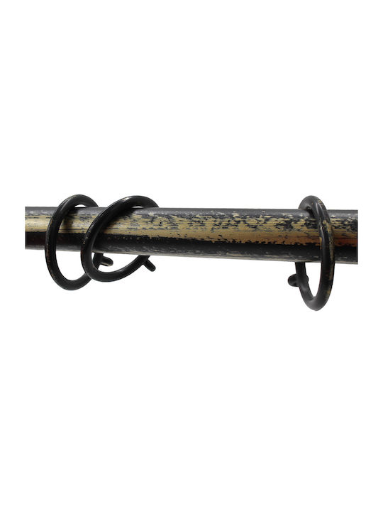 Keskor Extendable Metallic Curtain Pole Single 120-210cm Black Gold
