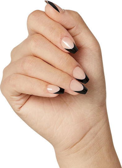 Kiss Nail Tips French in Black Color 28pcs