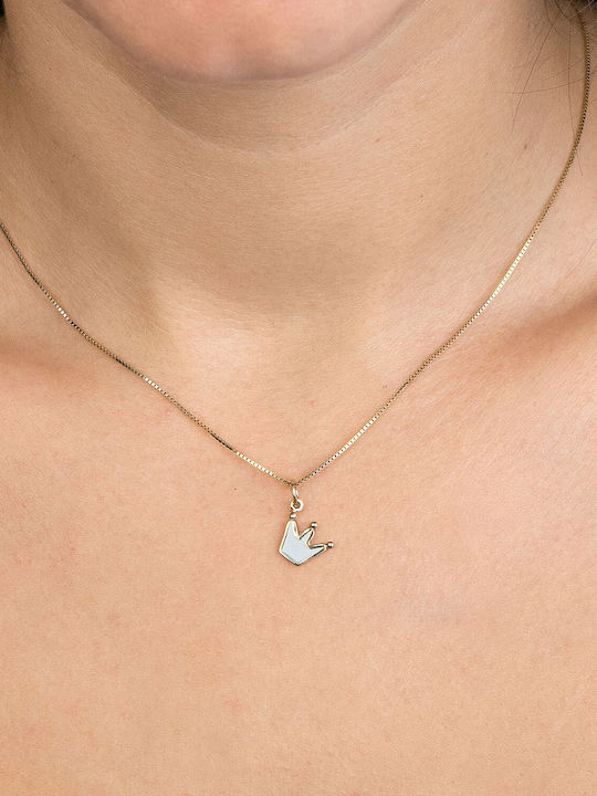 Kiriakos Gofas Kids Pendant Theme Crown in 14K Gold