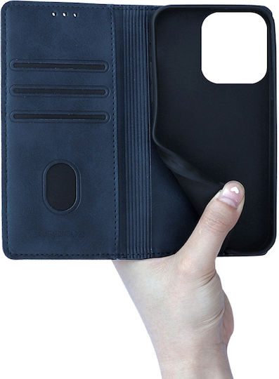 Vintage Magnet Brieftasche Hülle Sonique Xiaomi Redmi Note 14 4G 164.84mm Dunkelblau