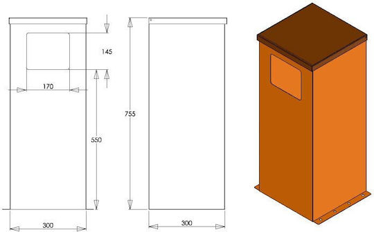 Material Systems Μεταλλικός Κάδος Ανακύκλωσης 80lt