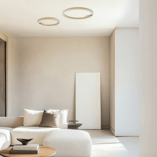 Zambelis Lights Πλαφονιέρα Οροφής 60εκ. Κίτρινη με Ενσωματωμένο LED